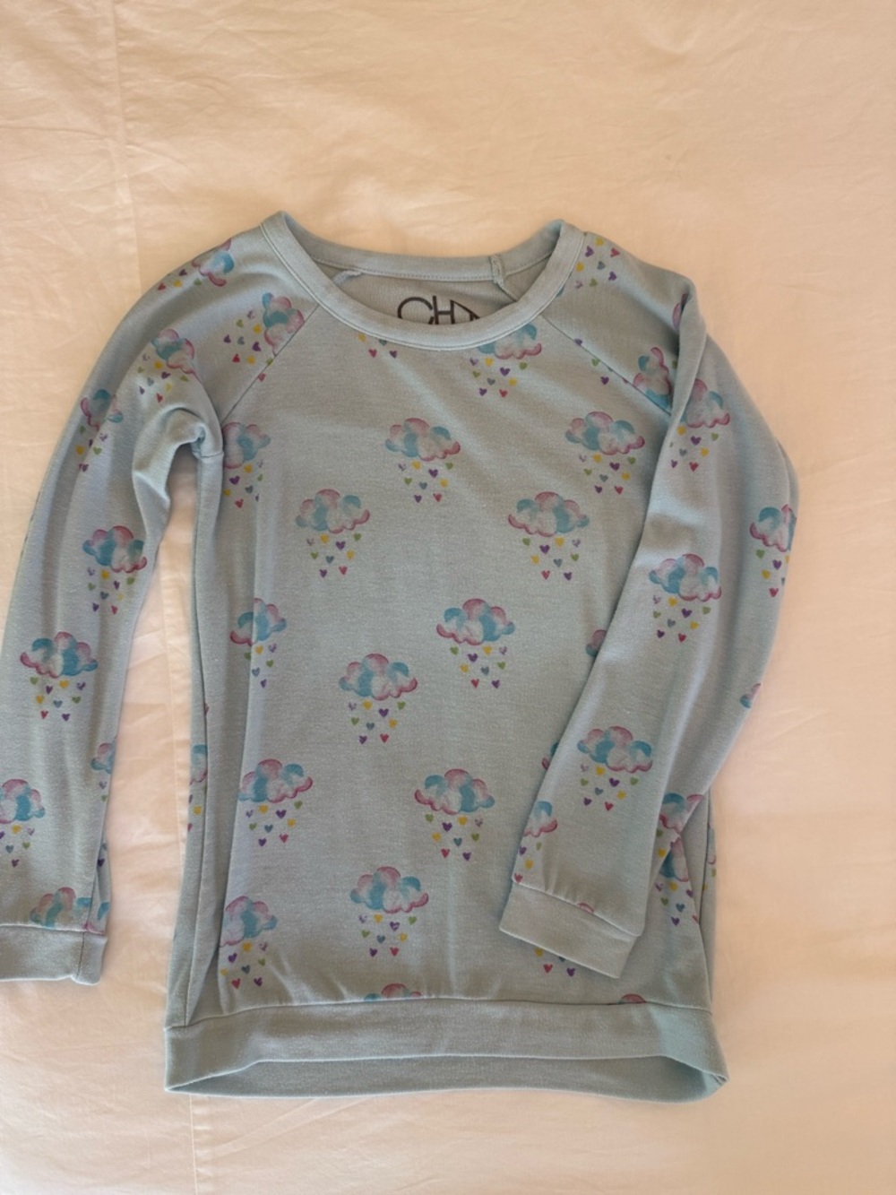 Chaser Kids Cloud-Print Long Sleeve Top - Light Bluee